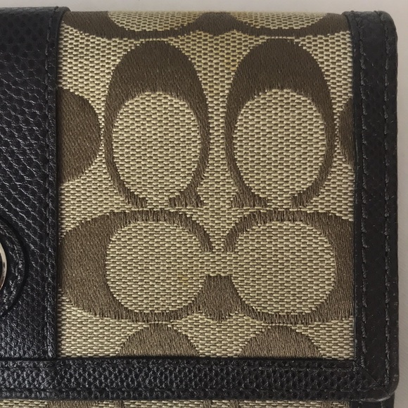 Coach  signature continental khaki canvas large wallet - Picture 11 of 13